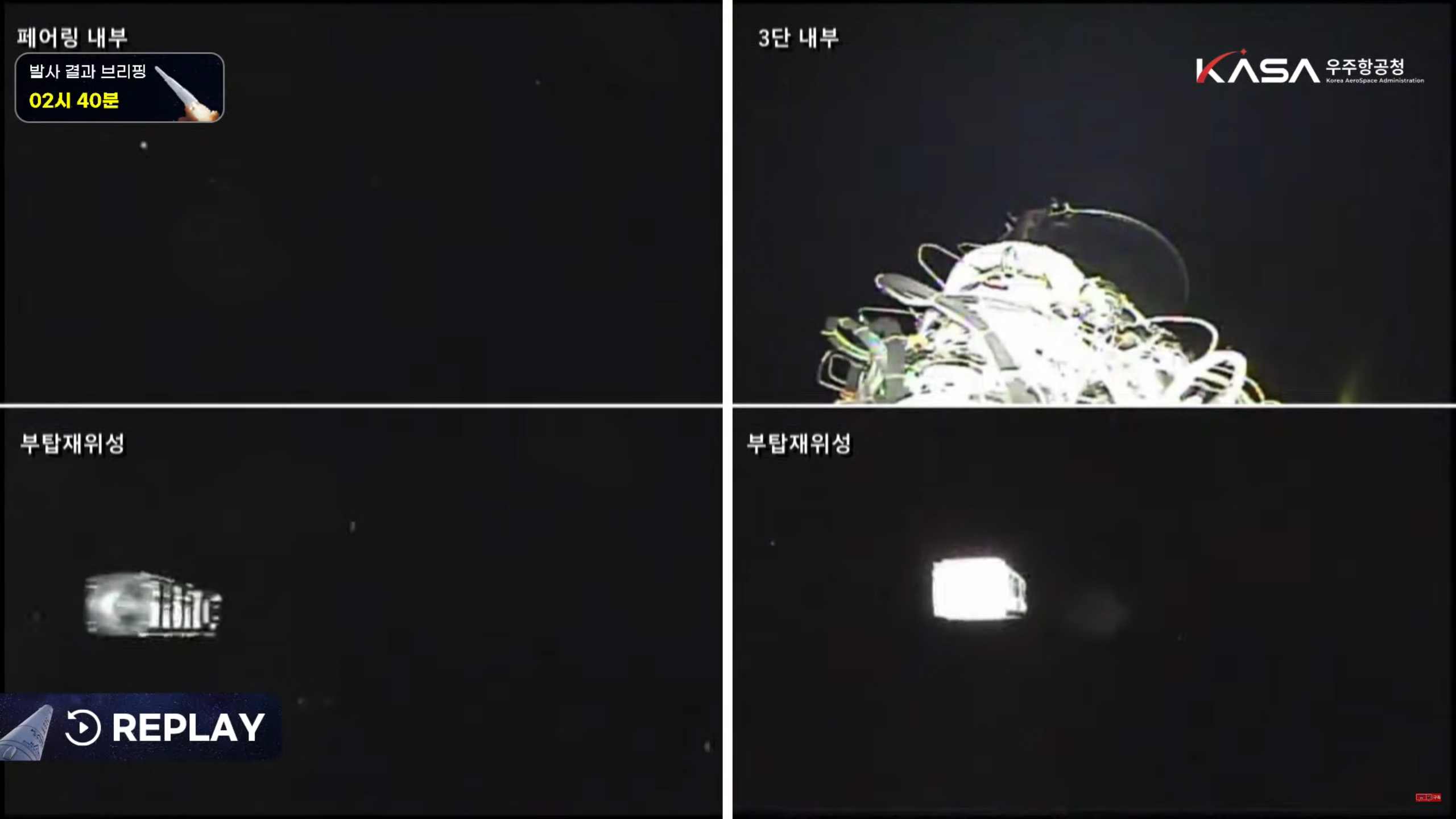 위성 사출장면 캡쳐 ⓒ한국항공우주연구원 KARI TV 캡쳐